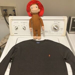 Polo Ralph Lauren Shirt Mens Small NEW Long Sleeve Sleepwear Waffle Knit Orange